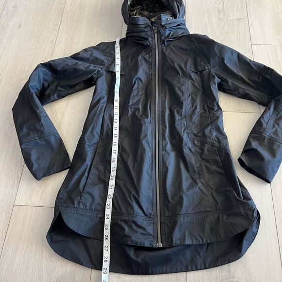 Lululemon Black Camo Print Lined Parka Jacket Full Zip Women's Size 4 - Picture 2 of 8